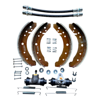 Bremsen SET hinten groß VW Käfer Bremsbeläge 10.57-7.64 Bremsbacken Pendelachse 113609537B Bremsbacken Montagesatz Beläge Bremsschläuche